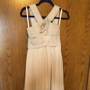 Champagne Morilee size 6 long bridesmaid dress